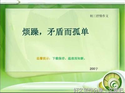 关于矛盾冲突的作文200