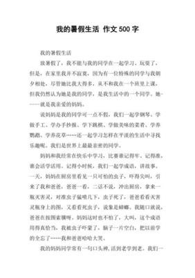 我的暑假生活600字初二作文