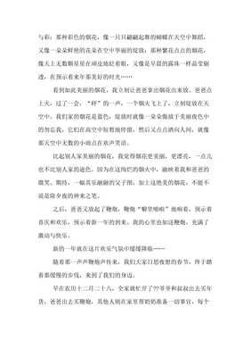 回老家过年经典作文