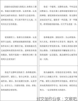当学生作文写不具体的名言评语800字