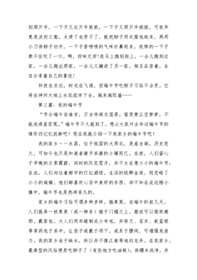 端午节300作文三年级作文800字