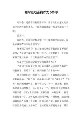 关于运动会的作文500字