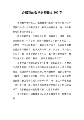 有关我们的数学老师的作文