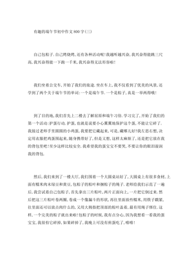 初中端午节作文800字10篇
