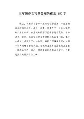 美丽的夜景经典作文
