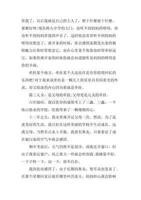 以牵挂为话题作文400字