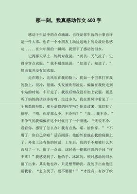 那一刻我感动了作文500字