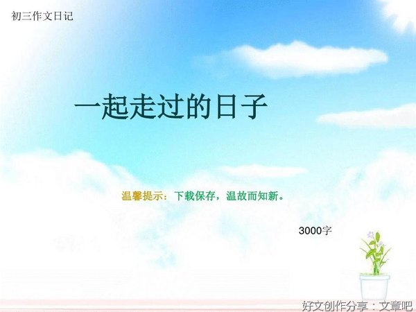 《一起走过的日子》的作文