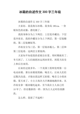 《冰箱的自述》的作文