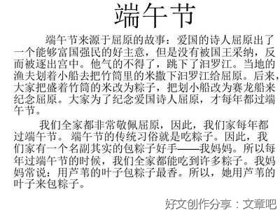 语文有关端午节的作文