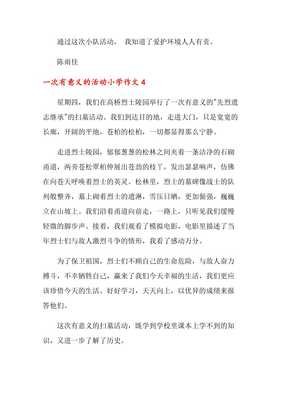 有意义的活动经典作文