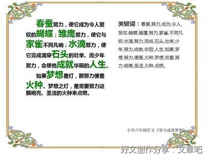 关于为梦想而努力的作文500