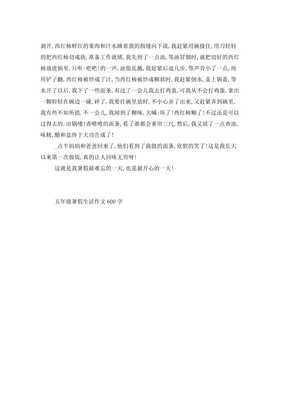 五年级暑假生活作文400