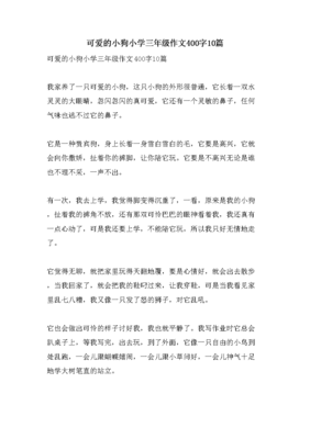 可爱的狗狗作文800字