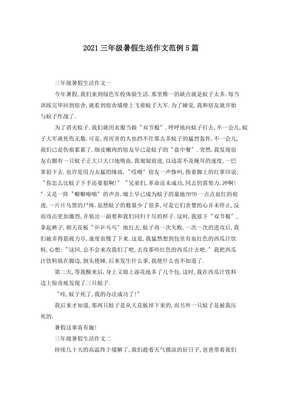三年级的暑假生活作文300字(通用10篇)