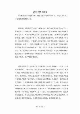 我家的小鸭子作文800字