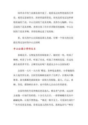 关于游中山公园的作文
