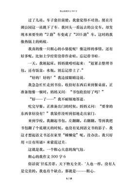 关于粗心大意的我的作文