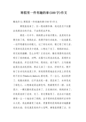作文寒假的一件事200字500字