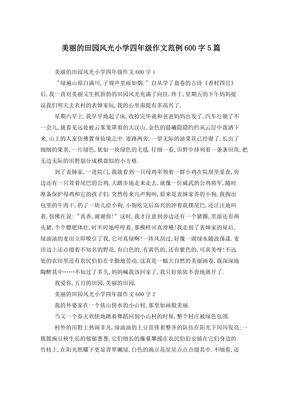 美丽的田园风光作文800字