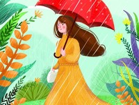 雨中漫步句子
