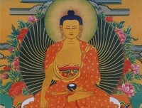 一念佛号阿弥陀佛立刻出现空中