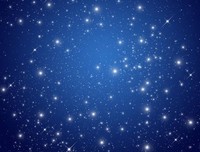 一个有星星、云朵和蝈蝈的都市夜晚
