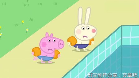 小猪学游泳