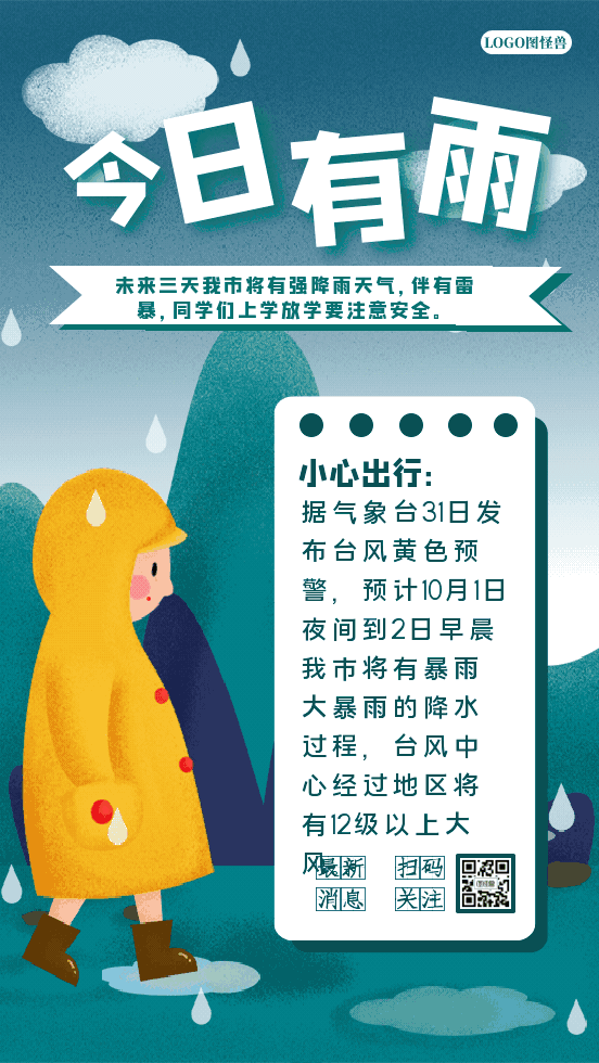 预报今天有雨