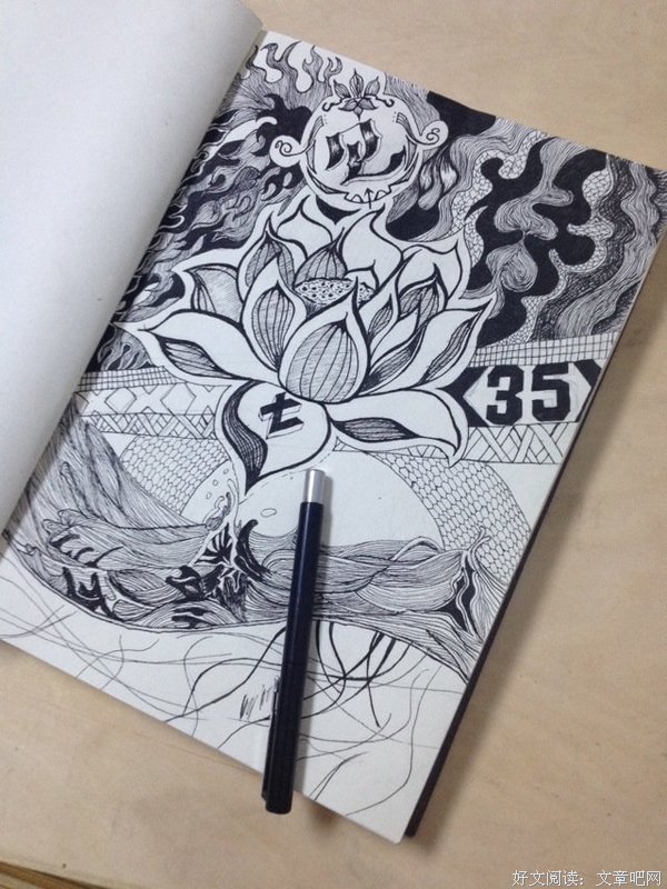 那张钢笔画