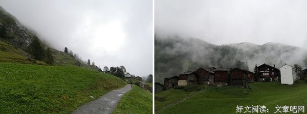 淋雨在山中